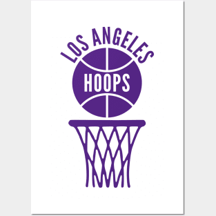 Retro Los Angeles Hoops Purple Logo Posters and Art